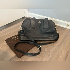 good condition kate spade black leather shoulder bag with crossbody straps